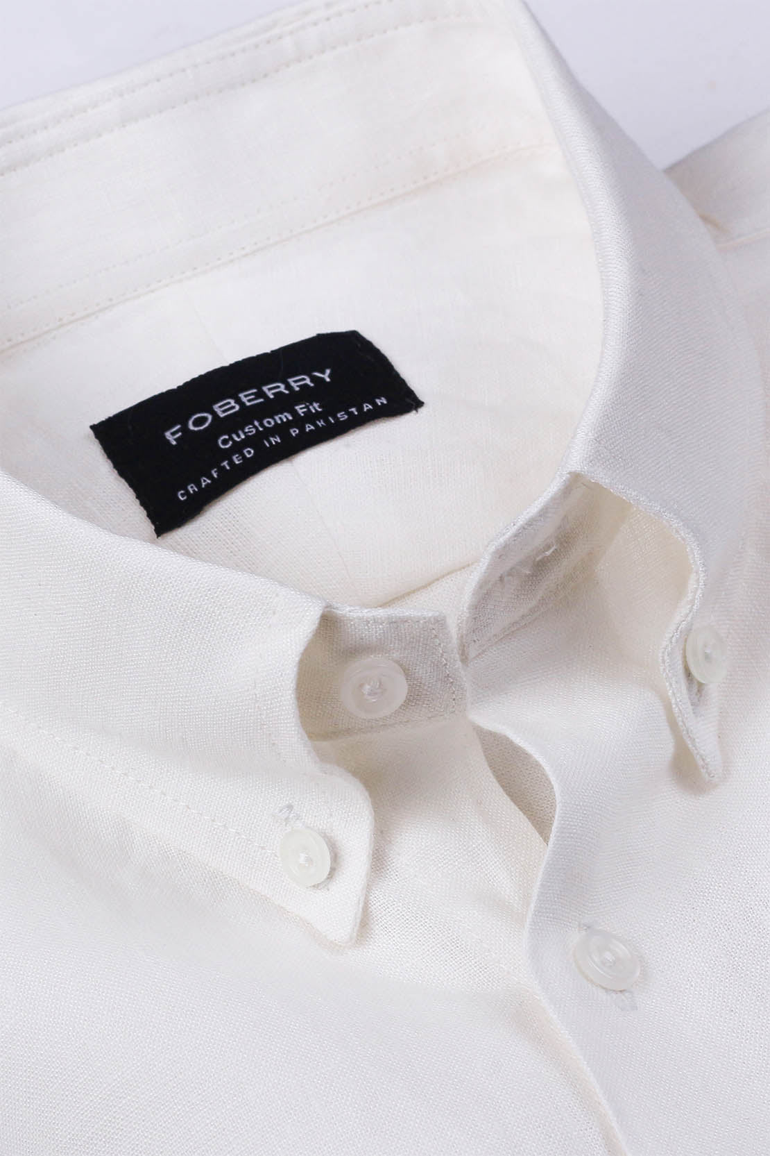 Irish White Linen Shirt - Foberry Pakistan