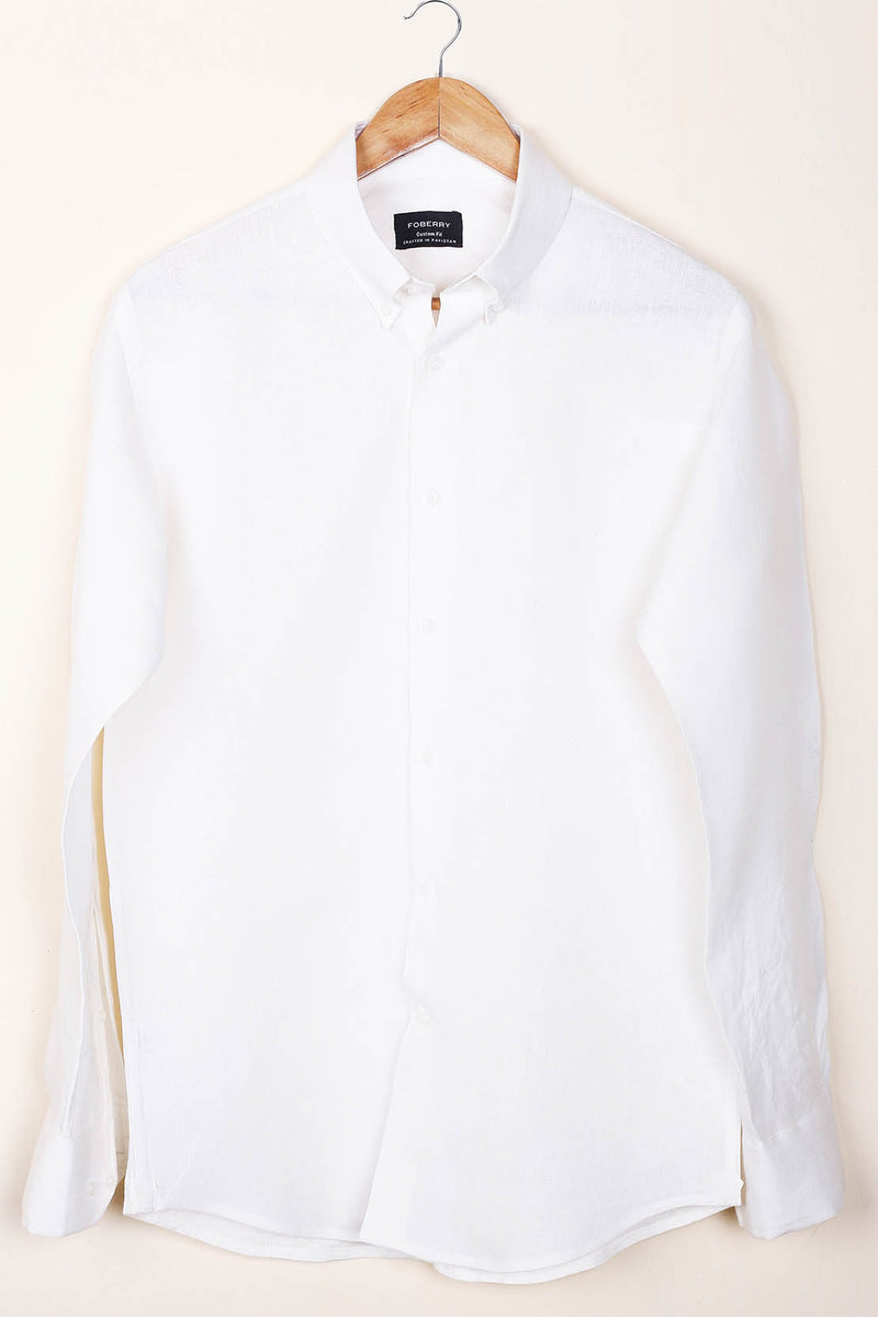 Irish White Linen Shirt - Foberry Pakistan