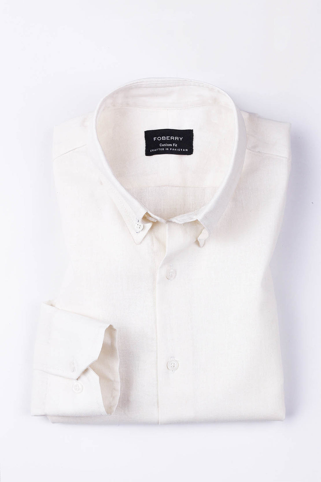Ivory White  Linen Shirt - Foberry Pakistan