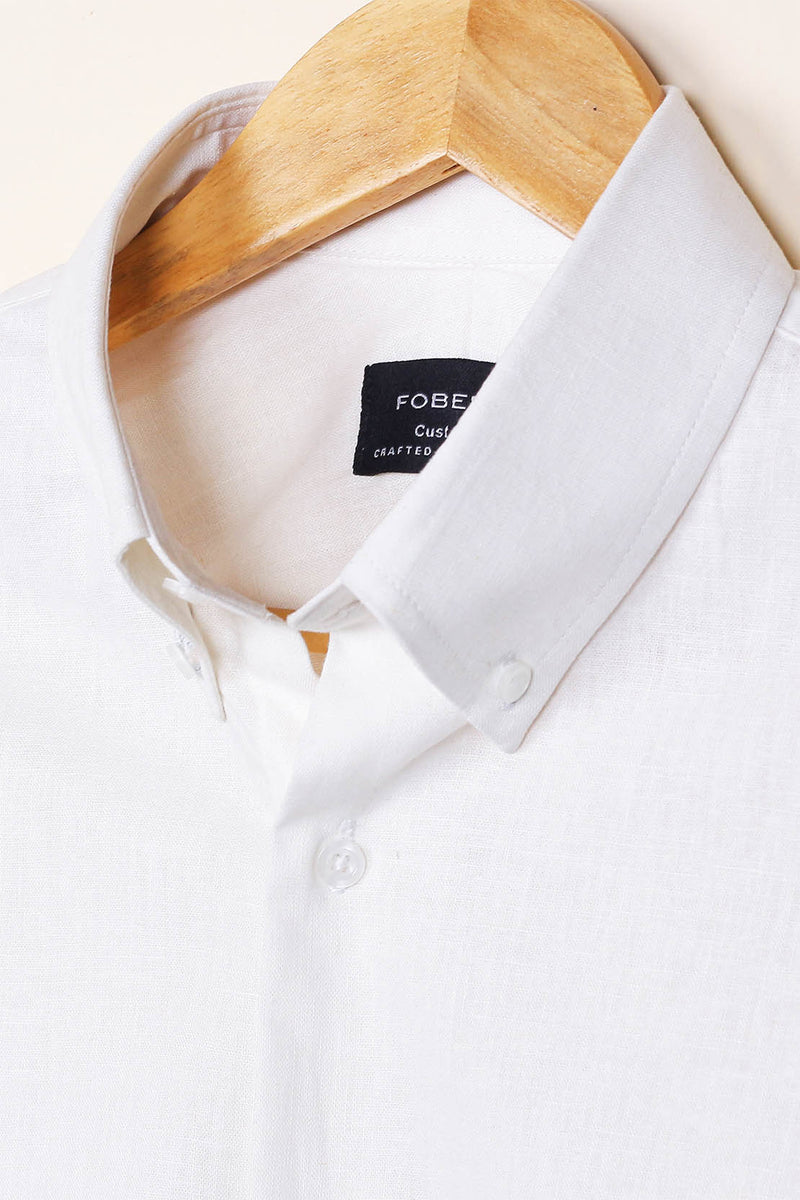 Ivory White  Linen Shirt - Foberry Pakistan
