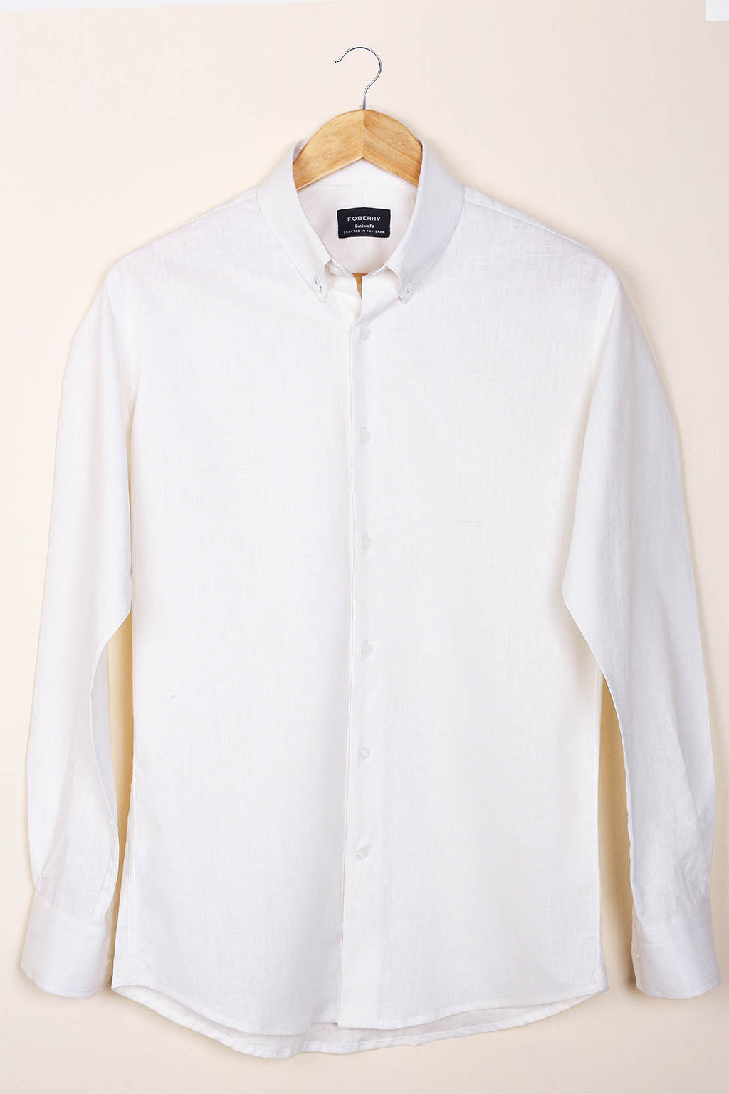 Ivory White  Linen Shirt - Foberry Pakistan