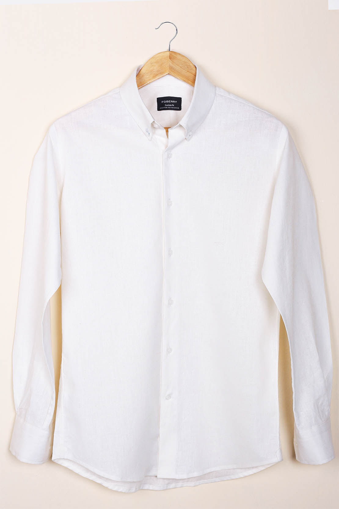 Ivory White  Linen Shirt - Foberry Pakistan