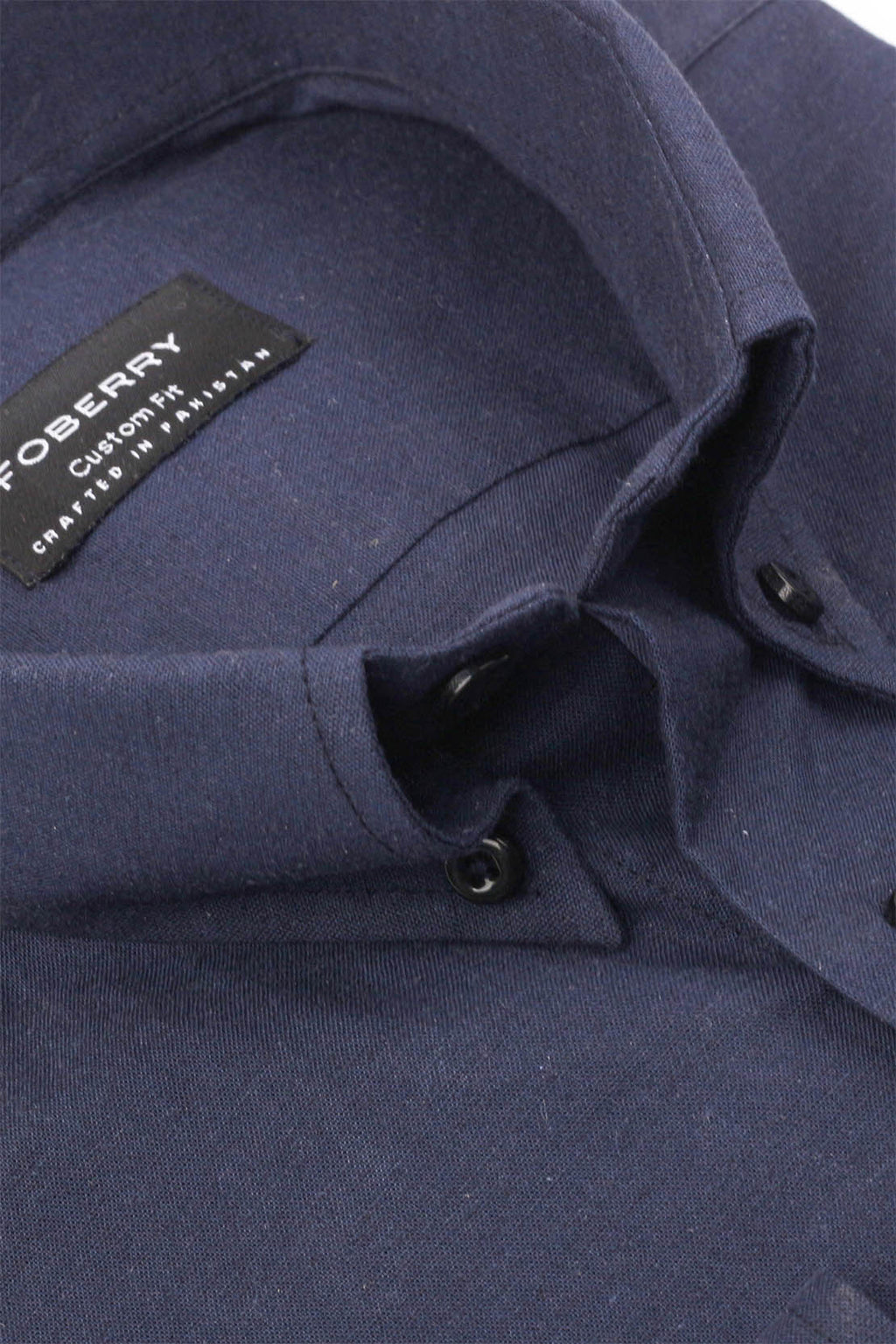 Soft Navy Blue Linen Shirt - Foberry Pakistan