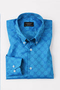 Blue Jacquard Shirt - Foberry Pakistan