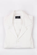 White Linen Camp Collar Shirt - Foberry Pakistan