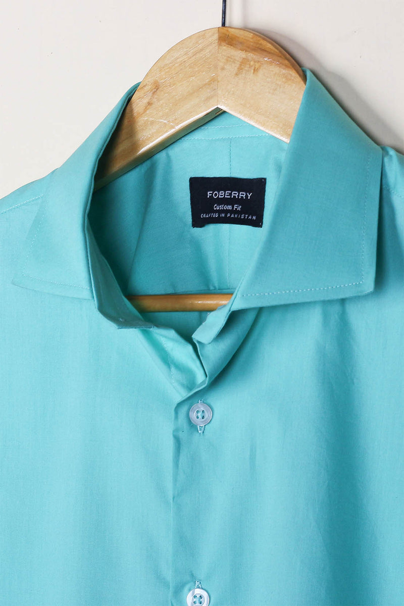 Aqua Green Poplin Shirt - Foberry Pakistan