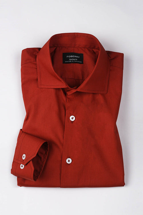 Burgundy Poplin Shirt - Foberry Pakistan