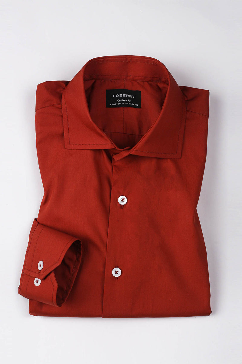 Burgundy Poplin Shirt - Foberry Pakistan