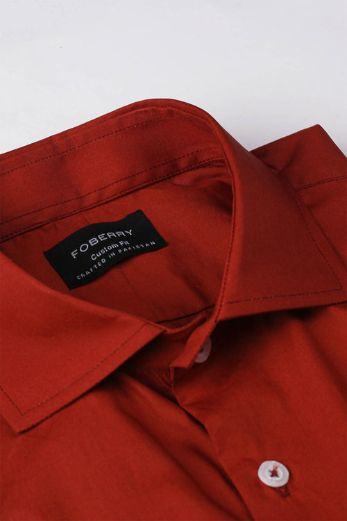 Burgundy Poplin Shirt - Foberry Pakistan