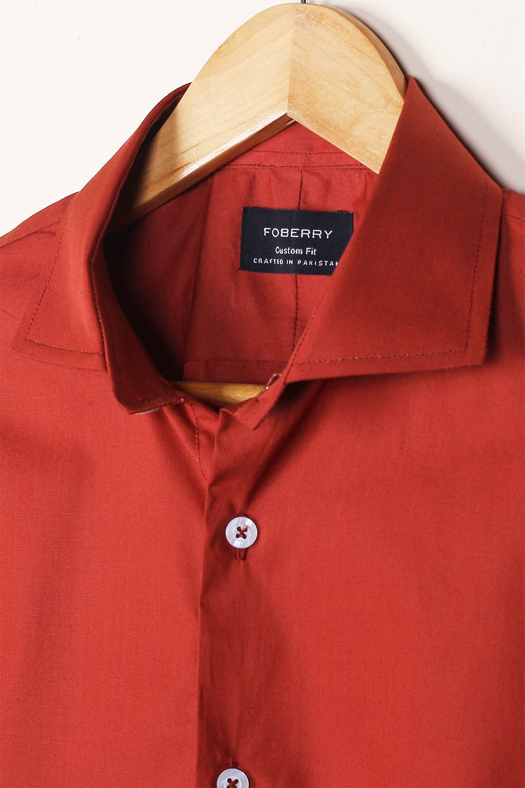 Burgundy Poplin Shirt - Foberry Pakistan